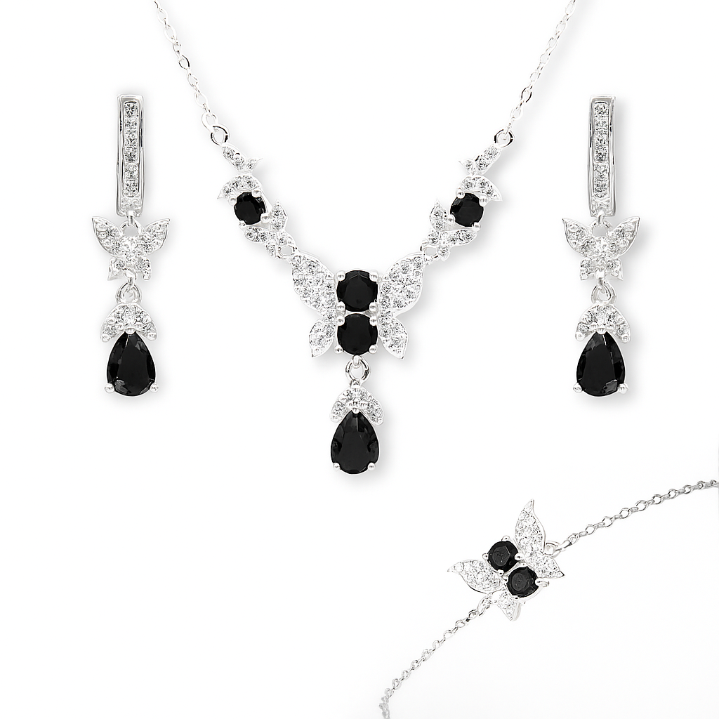 ZWS0243 – Sterling Silver 5-Piece Set with Butterfly Crystal Design