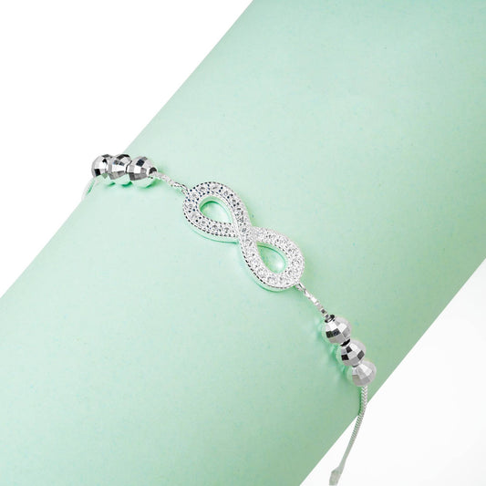 ZWB0232 – Sterling Silver Bracelet with Sparkling Infinity Symbol