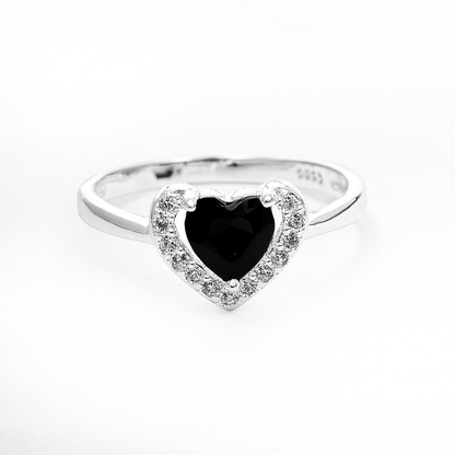 ZWS0241 – Sterling Silver 5-Piece Set with Heart-Cut Crystals (Multiple Colors)
