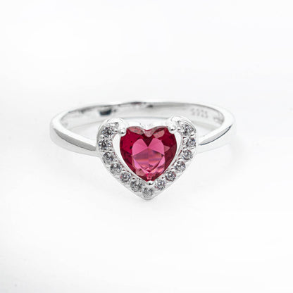 ZWS0241 – Sterling Silver 5-Piece Set with Heart-Cut Crystals (Multiple Colors)