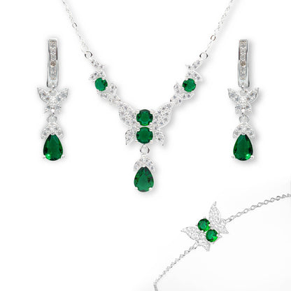 ZWS0243 – Sterling Silver 5-Piece Set with Butterfly Crystal Design