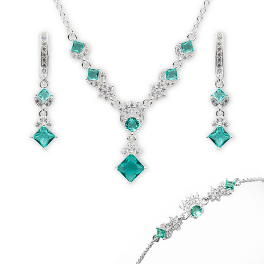 ZWS0244 – Sterling Silver 5-Piece Set with Regal Crown Crystal Design
