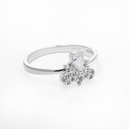 ZWS0246 - Sterling Silver 5-Piece Set with Elegant Bloom Crystal Design